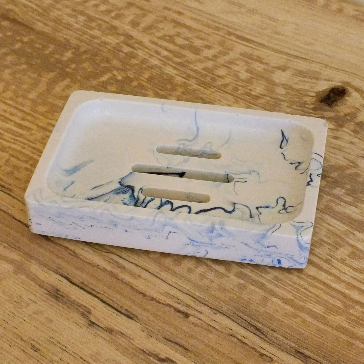 Blue Marbled Soap Dish (B)