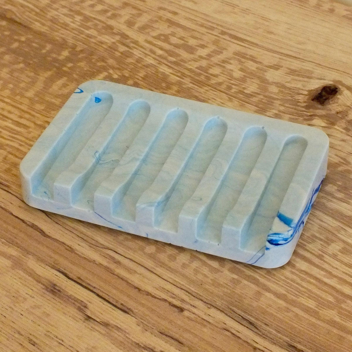 Blue Marbled Soap Dish (D)