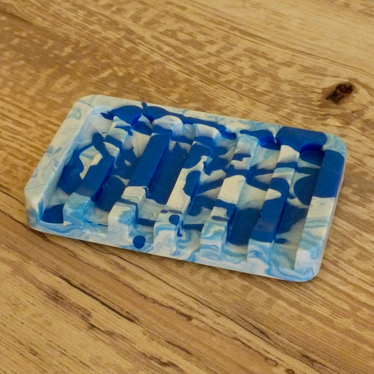 Blue Marbled Soap Dish (E)
